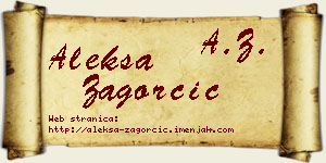 Aleksa Zagorčić vizit kartica